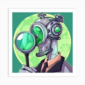 Man With A Magnifying Glass Art Print