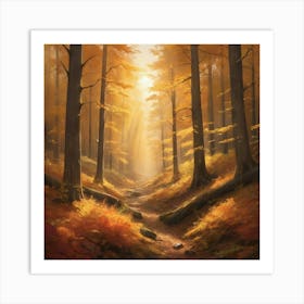 Autumn Forest paintings art print Art Print