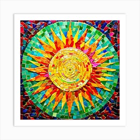 Mosaic Sun A Sun Created From A Mosaic Of Small Tiles 18 Art Print