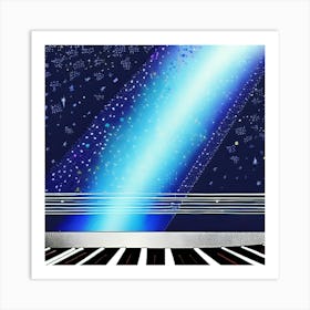 Burst of blue light  Art Print