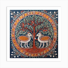 'Two Elephants And A Tree' Art Print