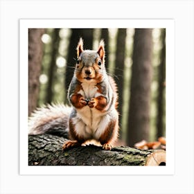 Squirrel In The Forest 101 Art Print