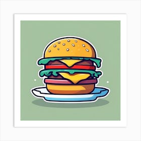 Hamburger On A Plate 145 Art Print