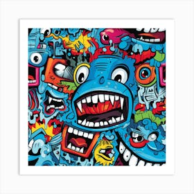 Cartoon Monsters Art Print