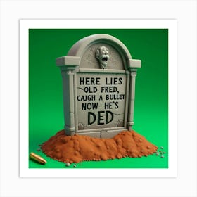 Here Lies Old Friedrich A Bullet He'S Dead Art Print