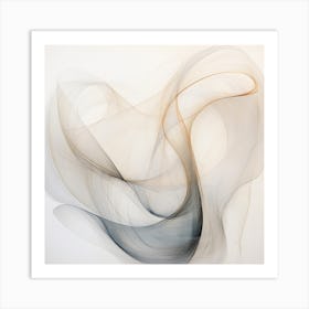 Abstract Organic Minimalist Gray Brown Splash In Muted Colors 10 Art Print