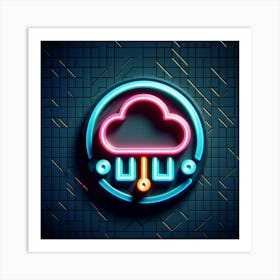 Neon Cloud Logo Art Print