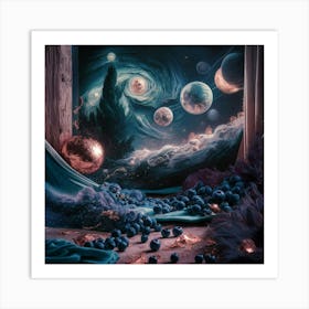 Painterly Masterpiece Cosmic Elegance Vibrant (1) Art Print