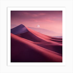 Muted Tones Of Dusty Pink And Dark Purple (3) Art Print