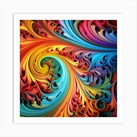 Abstract Colorful Swirls Art Print