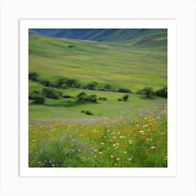 Wildflowers In The Mountains art print Art Print