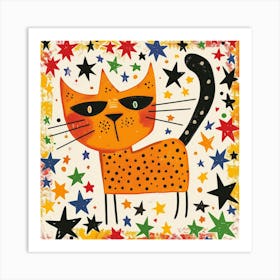 Cat With Stars 1 Art Print