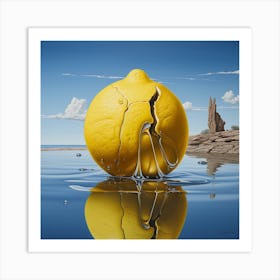 Surreal lemon painting Art Print