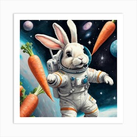 Rabbit In Space 10 Art Print