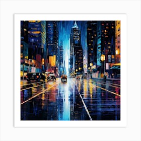 New York City At Night 1 Art Print