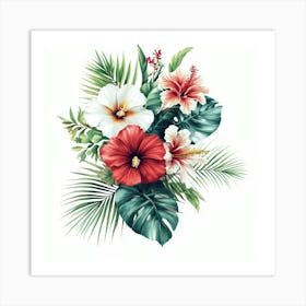 Hibiscus Flowers Art Art Print