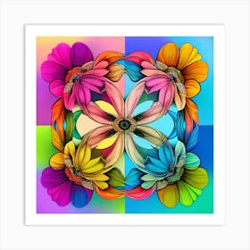 Psychedelic Flowers Art Print