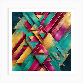 Abstract Geometric Pattern art painting Art Print