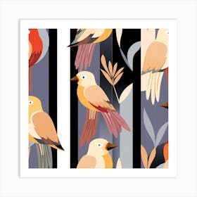 Birds On A Tree Art Print