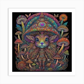 Psychedelic Mushroom Girl 1 Art Print