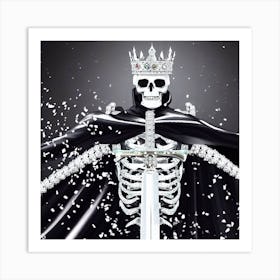 Skeleton On A Bike Art Print