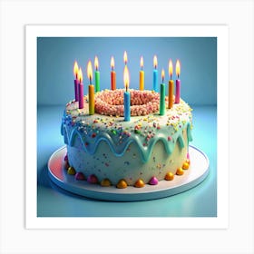 Birthday Cake With Candles 1 1 Art Print