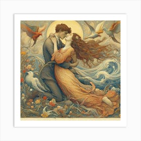 Kiss of love Art Print