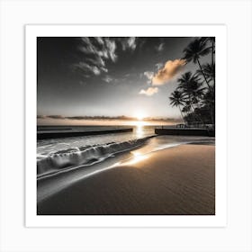 Sunset On The Beach 806 Art Print