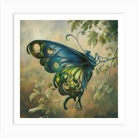 Butterfly On A Branch Art Print