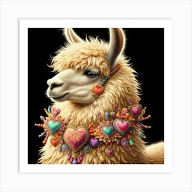 Heart Llama Art Print