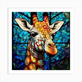 Stained Glass Giraffe 4 Art Print