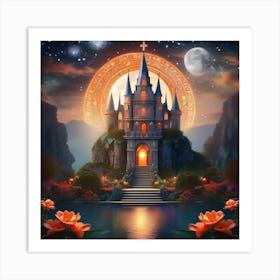 Castle In The Moonlight 3 Art Print