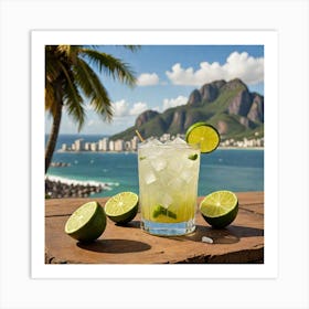 Brazilian Caipirinha Illustrate A Refreshing Brazilian Caipirinha With Muddled Lime And Sugar Served 1692681005 Art Print