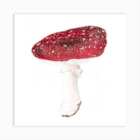 Red Mushroom in Watercolor Art Print