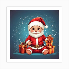 Santa Claus With Gifts Art Print