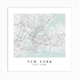 New York New York Street Map Minimal Color Square Art Print
