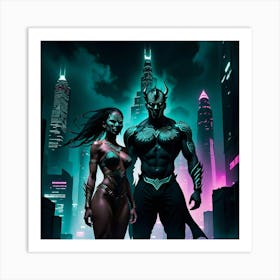 Shadows of the Urban Abyss: The Rise of the Midnight Titan 2 Art Print