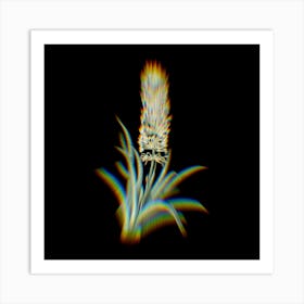 Prism Shift Snake Plant Botanical Illustration on Black n.0109 Art Print