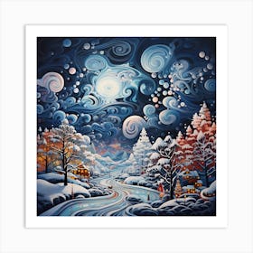 Yuletide Quilted Brush Ballet Art Print