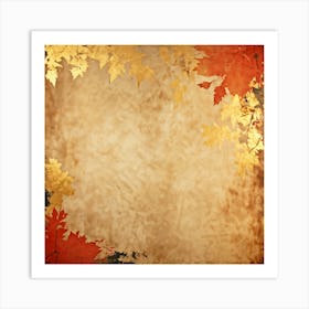 Abstract Vintage Thanksgiving Design Featuring Weathered Metallic Gold Paint Splashes On A Warm Pape (5) Art Print