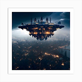 Cyberpunk city at night. 1 Art Print