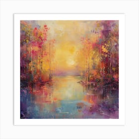 Sunset Over The Lake 9 Art Print