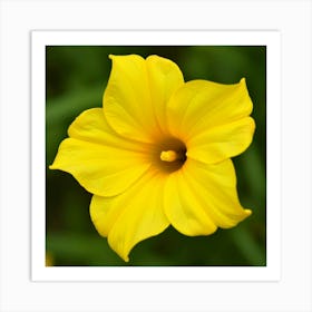 A Vivid Close Up Of A Bright Yellow Trumpet Flower 1 Art Print