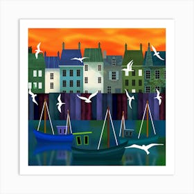 Seaside Town 3 Art Print