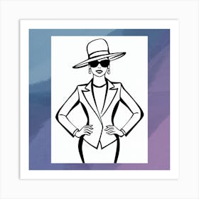 Woman In Hat Art Print