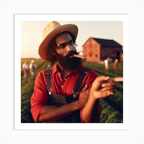 Black Farmer In The Field Art Print