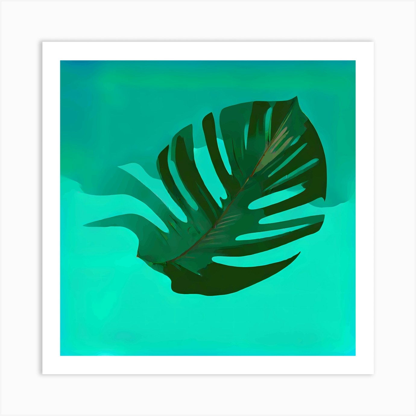 Single Tropical Leaf On A Solid Background Simple Minimalist Flat Art, Tropical  leaf art Art Print by Simple & Vivid - Fy