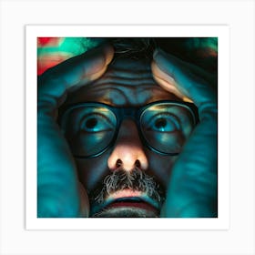 Sleepy Man With Glasses Art Print