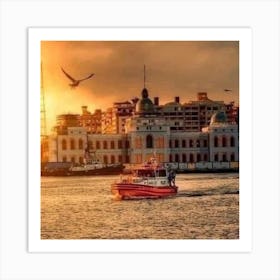 Sunset In A City Art Print