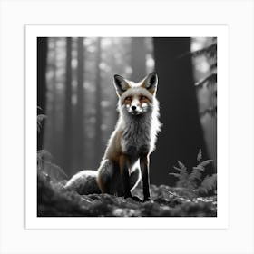 Fox In The Forest 27 Art Print